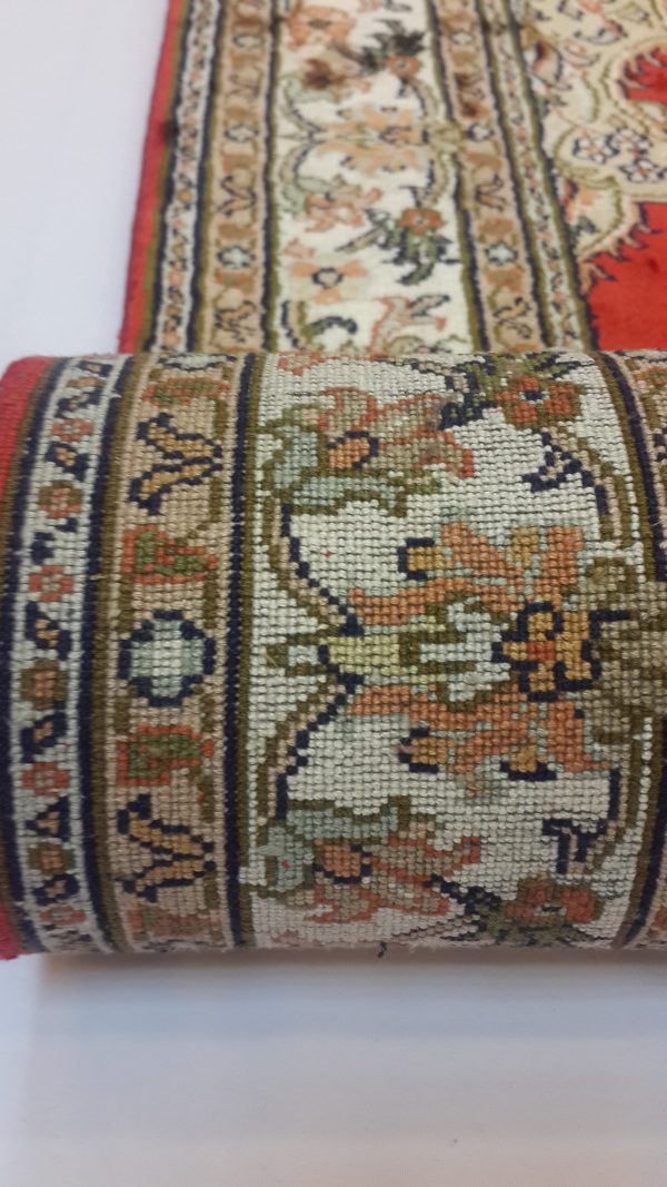 20150531_180016.jpg Miras Carpet Ruby Red Star Of india Silk on Silk Carpet/Rug - Image 6