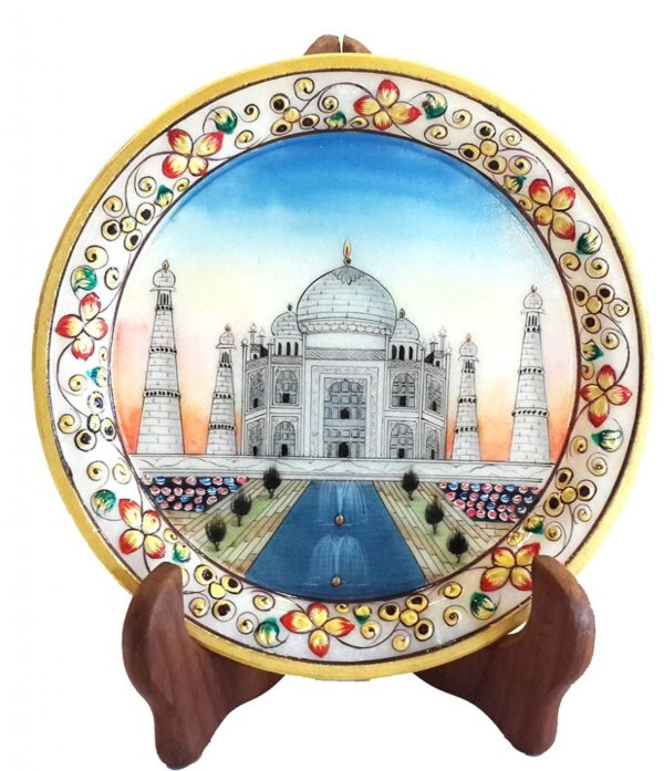 20151231_161636.jpg Marble Taj Mahal Plate - Image 1
