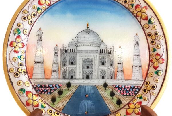 20151231_161703.jpg Marble Taj Mahal Plate - Image 2