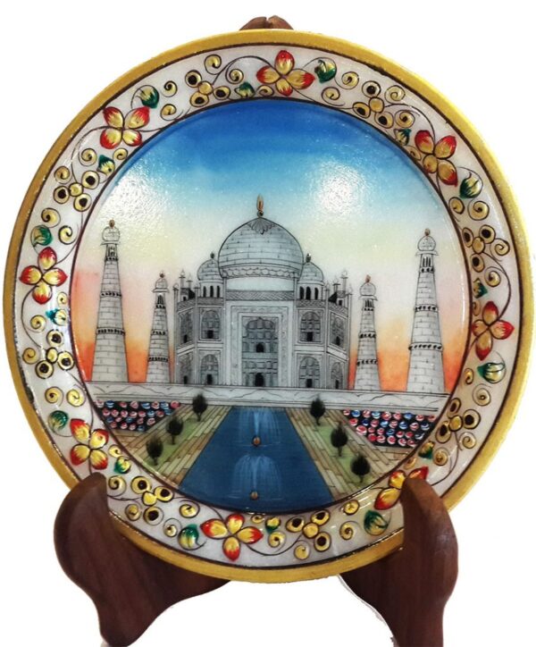 20151231_161717.jpg Marble Taj Mahal Plate - Image 4