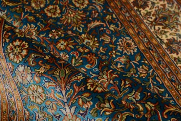 5x720Allover20silk20on20silk_10.jpg Allover Turquoise 5x7 Silk On Silk Carpet Floor Carpet - Image 6