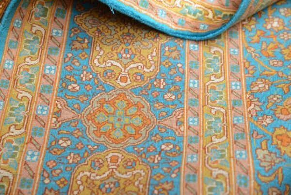 DSC_2150.jpg Beautiful Ardibill Turquoise Silk On Silk Carpet 5x7 - Image 5