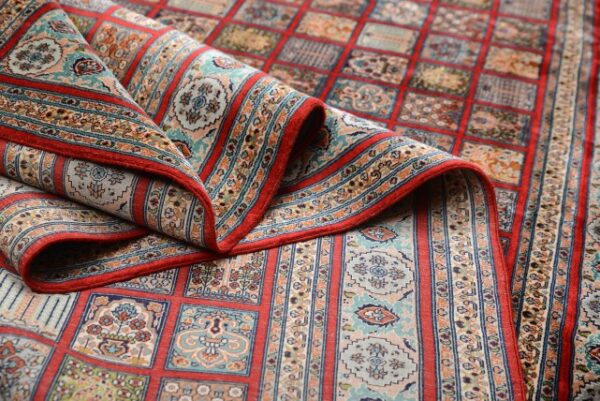 Miras Doors Of Paradise Kashmir Silk on Silk Carpet 6x9 feets - Image 8