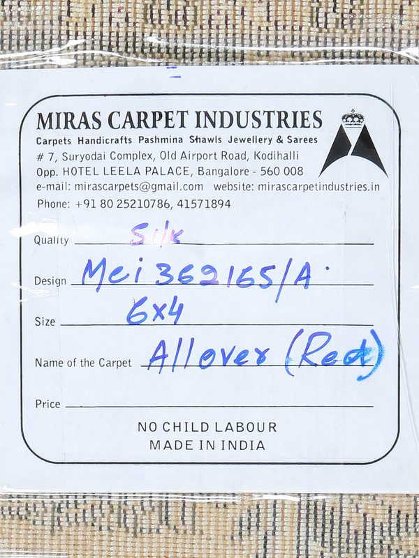 MCI-46000A6_3.jpg Allover Red 4x6 Silk Floor Carpet - Image 3