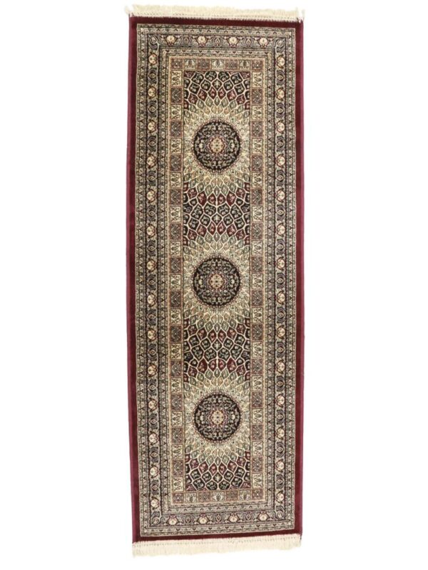 MULTI20COLOR20SILK20THROUGH20RUG.jpg MULTI COLOUR SILK THROUGH CARPET JEWEL OF KASHMIR 2X6 - Image 1