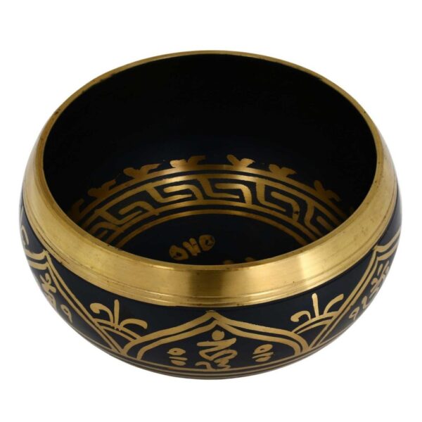 TIBETAN_SINGING_BOWL_Miras_Crafts_6.jpg Tibetan Singing Bowl Hand Crafted in Metal with Ancient Scriptures - Image 1