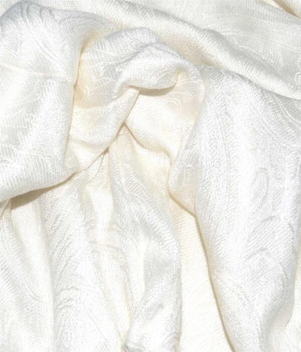 Self White Pashmina Shawl - Image 4