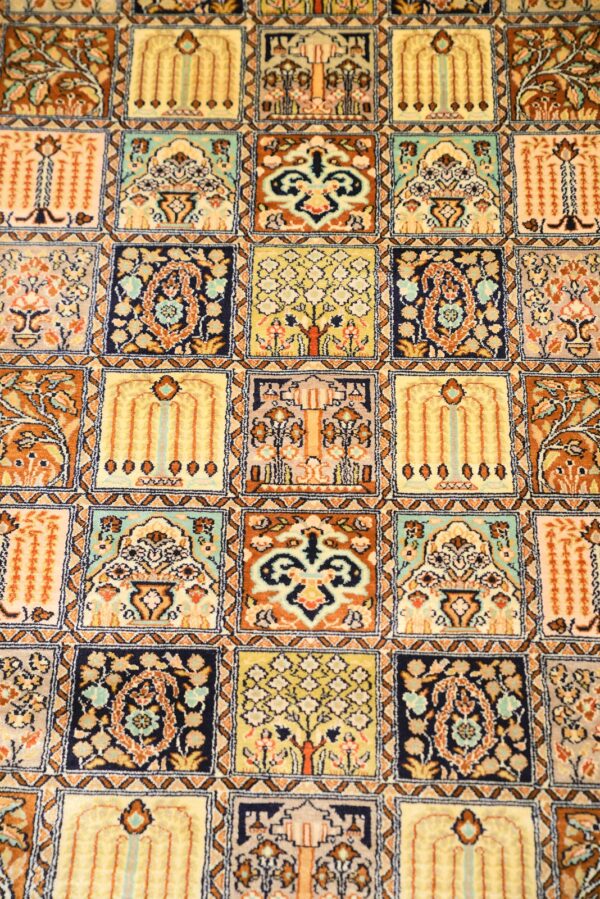 kashmir-silk-carpet-dabidar-miras-carpets SILK QUM NATURAL COLOR CARPET 4X6 FEETS - Image 5