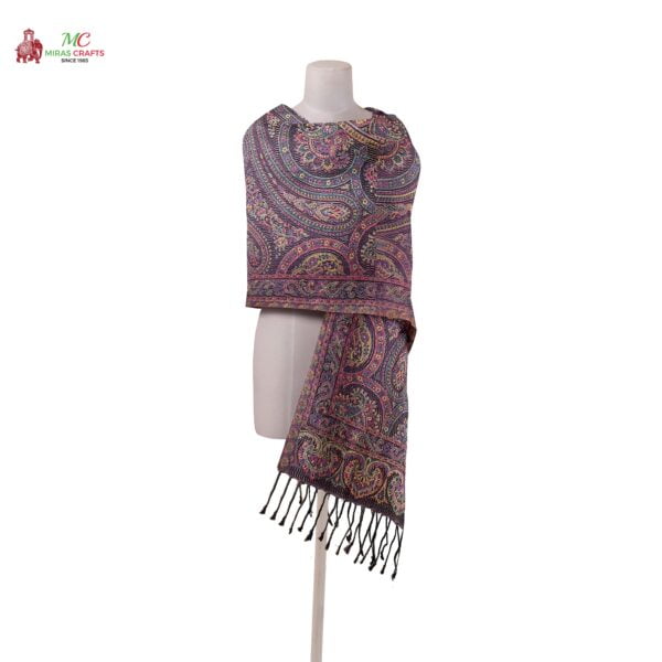 Pashmina_shawls_MirasCrafts Royal Blue Pashmina Shawl - Image 1